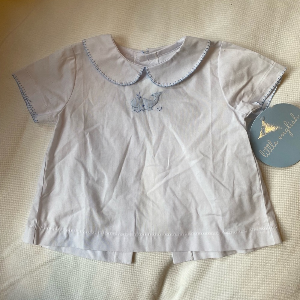 Little English boys shirt - whale
